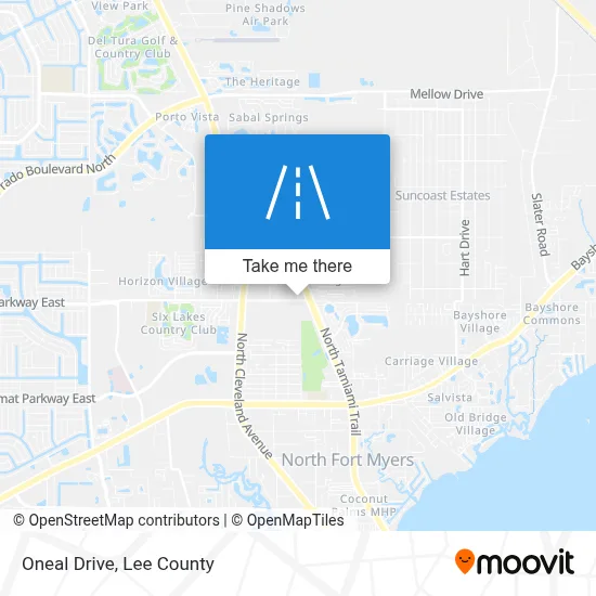 Oneal Drive map