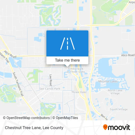 Chestnut Tree Lane map