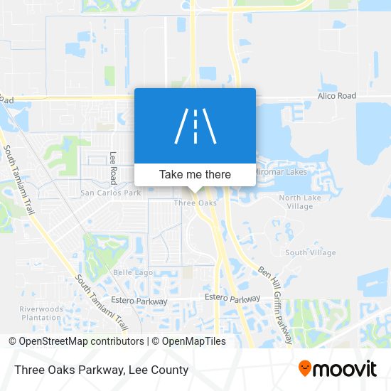 Three Oaks Parkway map