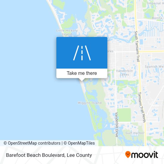 Barefoot Beach Boulevard map