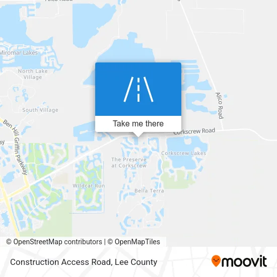 Construction Access Road map