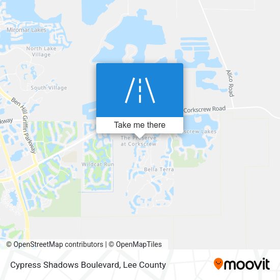 Mapa de Cypress Shadows Boulevard