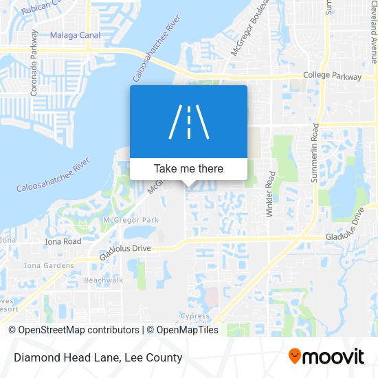 Diamond Head Lane map