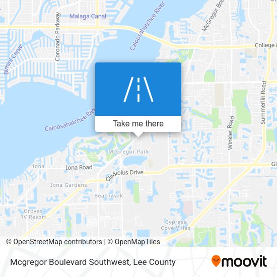 Mcgregor Boulevard Southwest map