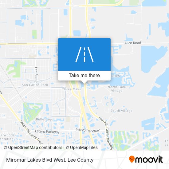Miromar Lakes Blvd West map
