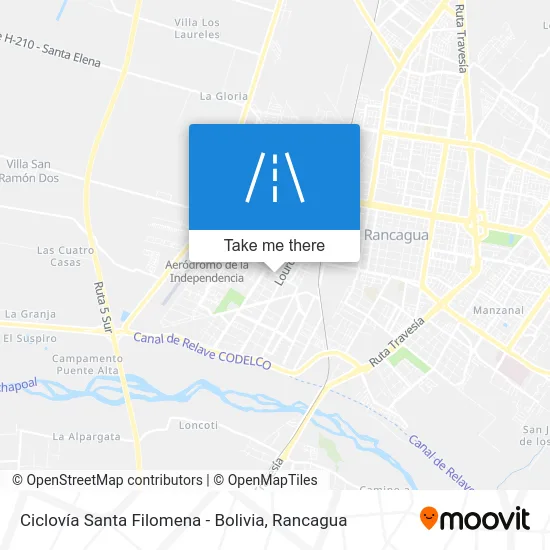 Ciclovía Santa Filomena - Bolivia map