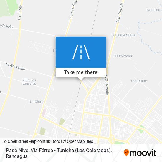 Paso Nivel Vía Férrea - Tuniche (Las Coloradas) map