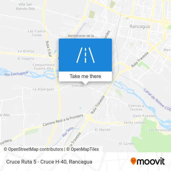 Cruce Ruta 5 - Cruce H-40 map