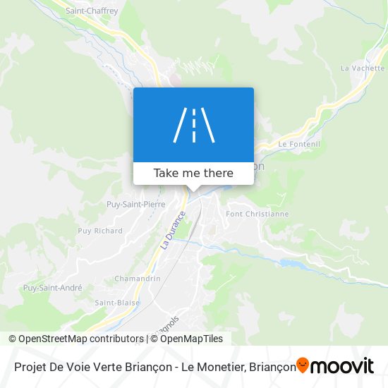 Projet De Voie Verte Briançon - Le Monetier map