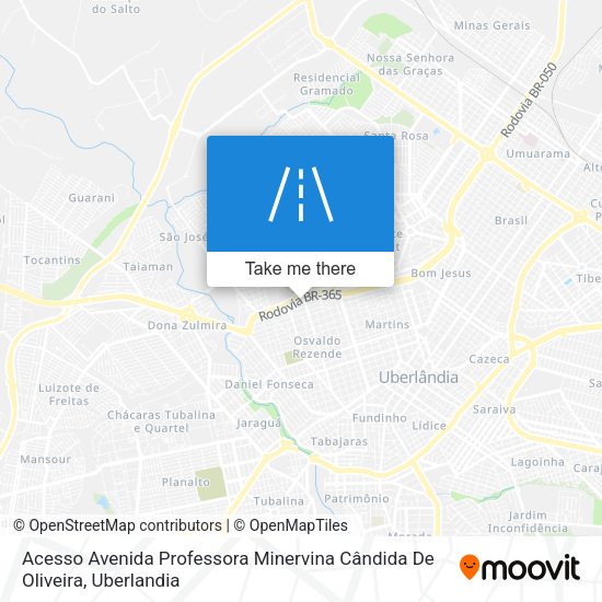 Acesso Avenida Professora Minervina Cândida De Oliveira map