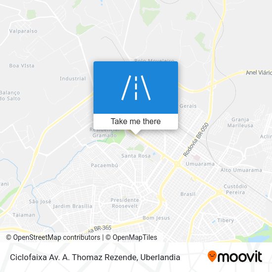 Ciclofaixa Av. A. Thomaz Rezende map