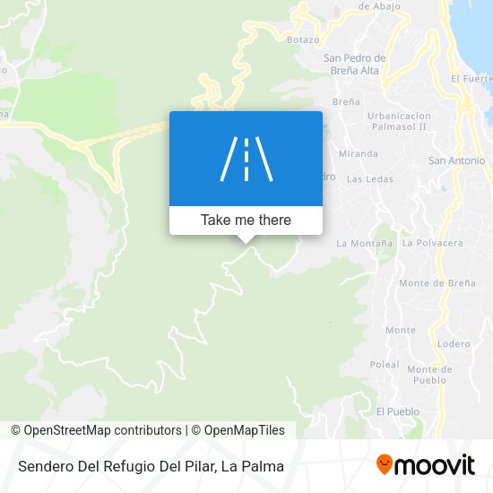 Sendero Del Refugio Del Pilar map