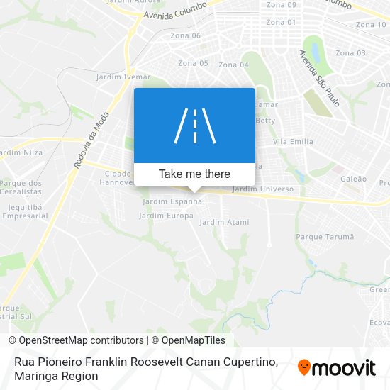 Rua Pioneiro Franklin Roosevelt Canan Cupertino map