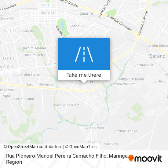 Mapa Rua Pioneiro Manoel Pereira Camacho Filho