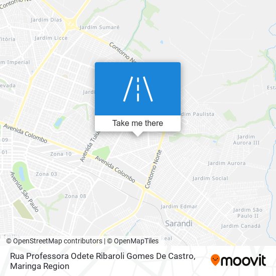 Rua Professora Odete Ribaroli Gomes De Castro map