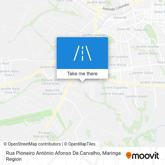 Rua Pioneiro Antônio Afonso De Carvalho map