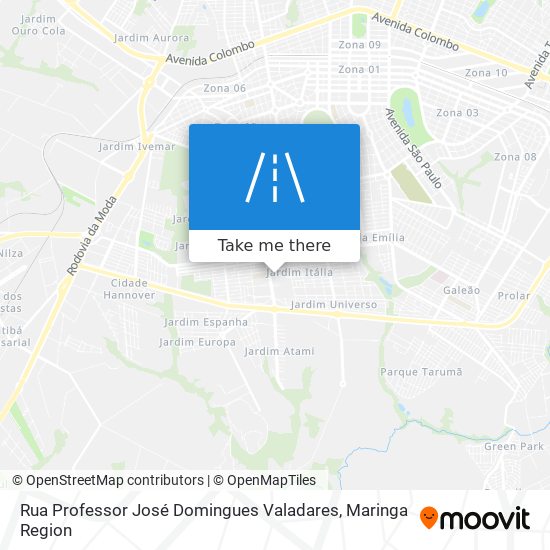 Mapa Rua Professor José Domingues Valadares