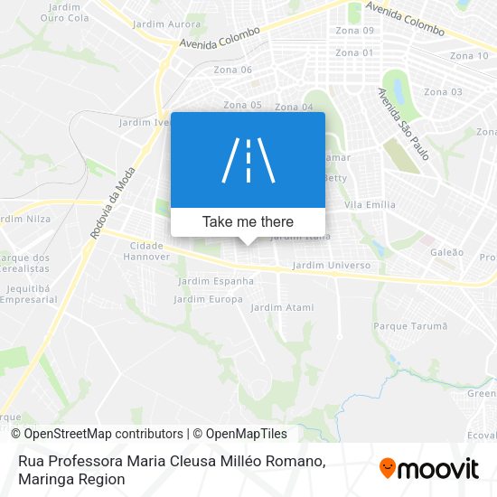 Rua Professora Maria Cleusa Milléo Romano map