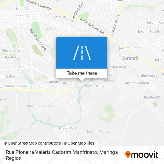Rua Pioneira Valéria Cadorim Manfrinato map
