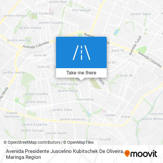 Mapa Avenida Presidente Juscelino Kubitschek De Oliveira