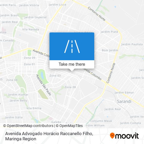 Mapa Avenida Advogado Horácio Raccanello Filho