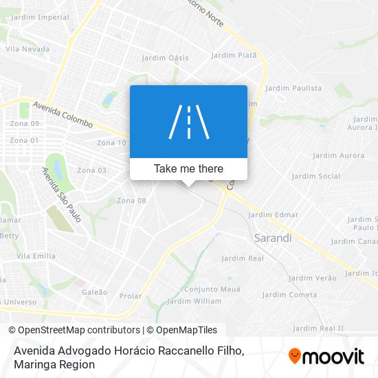 Mapa Avenida Advogado Horácio Raccanello Filho