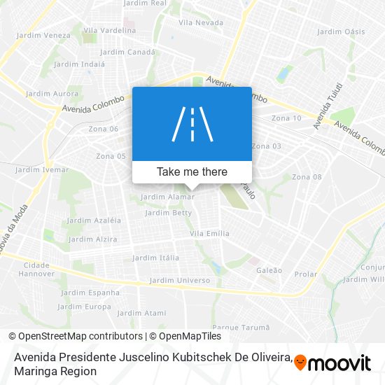 Avenida Presidente Juscelino Kubitschek De Oliveira map