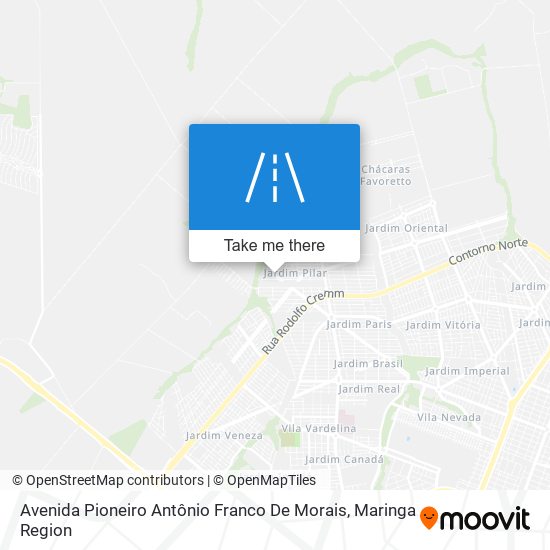 Mapa Avenida Pioneiro Antônio Franco De Morais