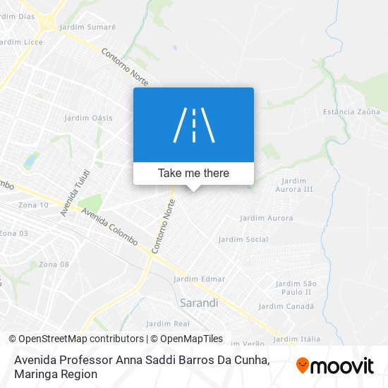 Mapa Avenida Professor Anna Saddi Barros Da Cunha