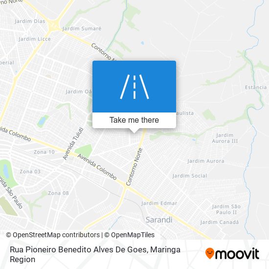 Rua Pioneiro Benedito Alves De Goes map