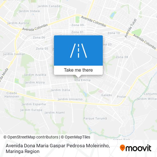 Mapa Avenida Dona Maria Gaspar Pedrosa Moleirinho