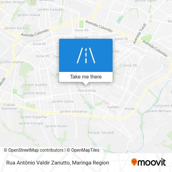 Rua Antônio Valdir Zanutto map