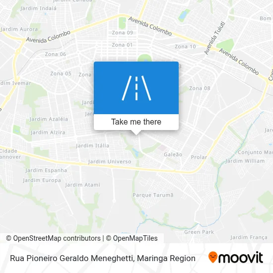 Rua Pioneiro Geraldo Meneghetti map
