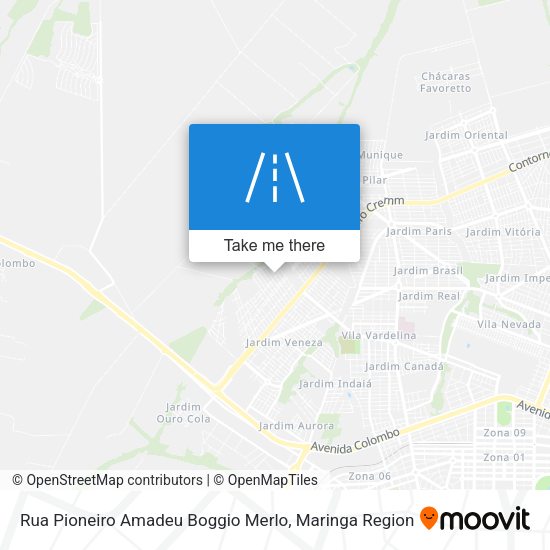 Rua Pioneiro Amadeu Boggio Merlo map