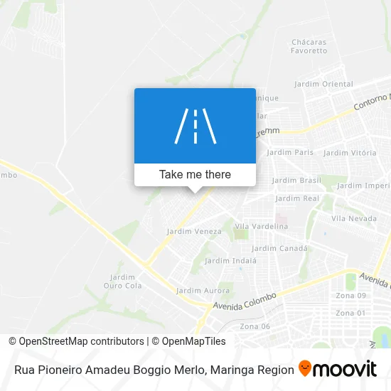 Rua Pioneiro Amadeu Boggio Merlo map