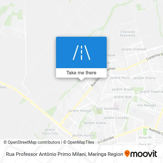 Rua Professor Antônio Primo Milani map