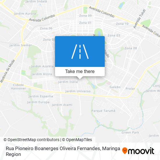 Mapa Rua Pioneiro Boanerges Oliveira Fernandes