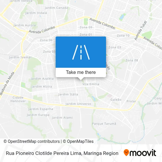 Rua Pioneiro Clotilde Pereira Lima map