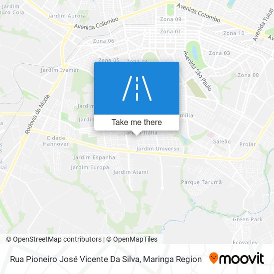 Rua Pioneiro José Vicente Da Silva map