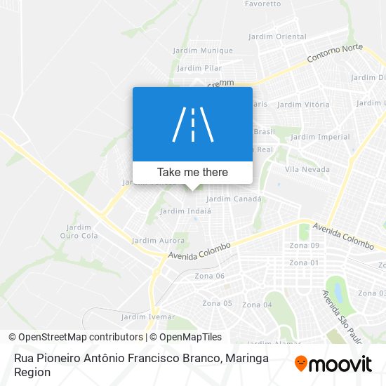 Mapa Rua Pioneiro Antônio Francisco Branco