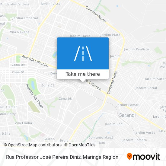 Mapa Rua Professor José Pereira Diniz