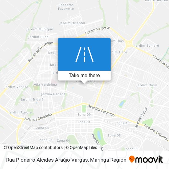 Rua Pioneiro Alcides Araújo Vargas map