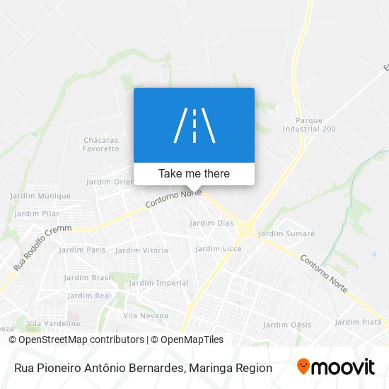 Mapa Rua Pioneiro Antônio Bernardes