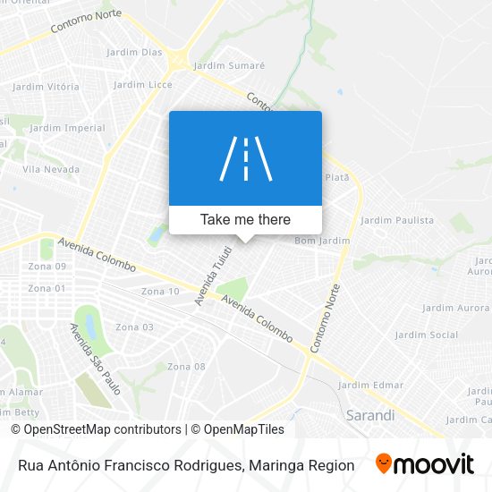 Rua Antônio Francisco Rodrigues map