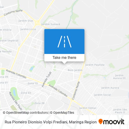 Rua Pioneiro Dionísio Volpi Frediani map