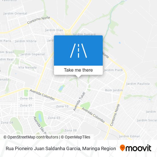 Mapa Rua Pioneiro Juan Saldanha Garcia