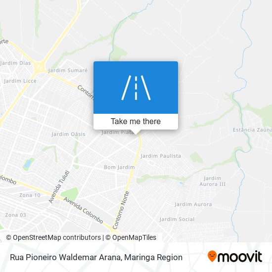 Rua Pioneiro Waldemar Arana map