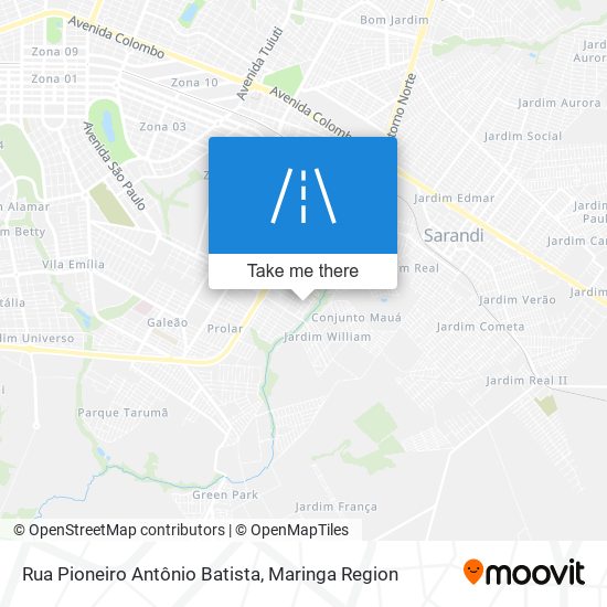 Mapa Rua Pioneiro Antônio Batista