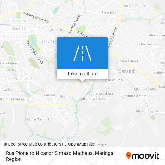 Mapa Rua Pioneiro Nicanor Simeão Matheus