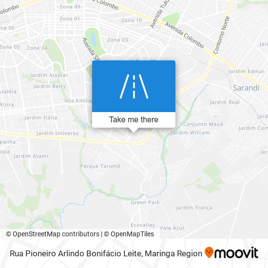 Rua Pioneiro Arlindo Bonifácio Leite map